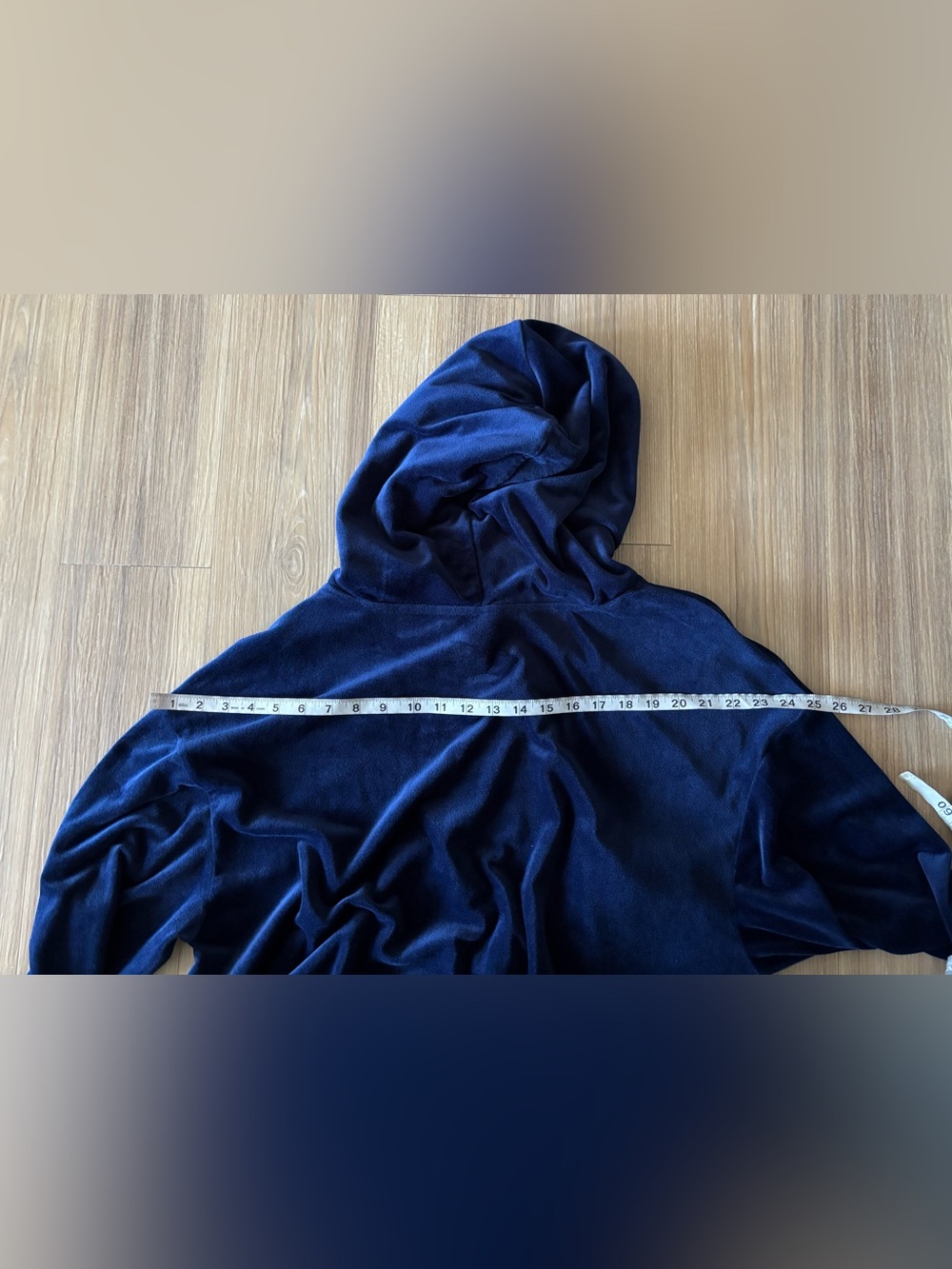 Daily Practice Anthropologie Velour Hoodie Navy Blue Womens XL Athletic Casual - Picture 7 of 10